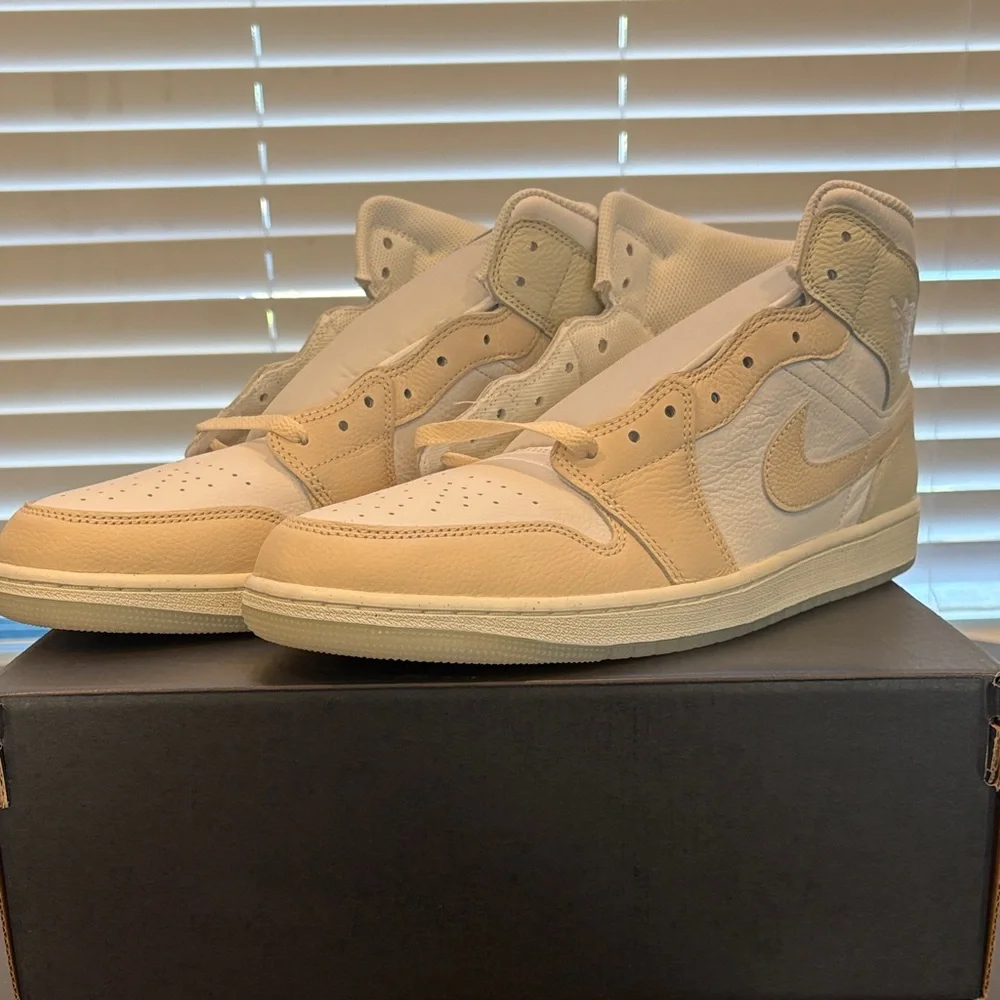 Nike Jordans Men's Tan and White Sneakers - Picture 2 of 8